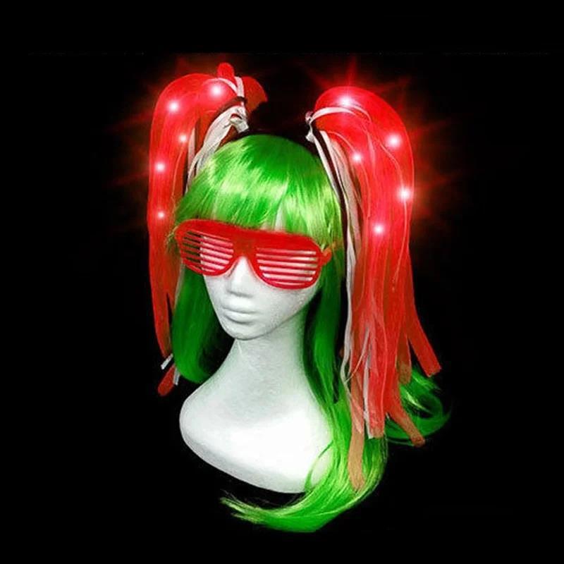 Glow LED Rave Hair Band with Light Up Braids Crown for Festivals & Parties