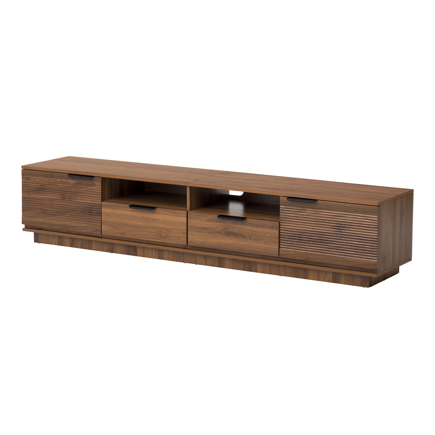 78 Inch Modern TV Stand for 85 Inch TVs - Walnut Finish
