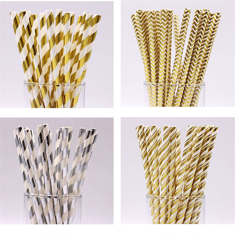 Color Coated Paper Straws - Biodegradable Disposable Drinking Straws for Parties