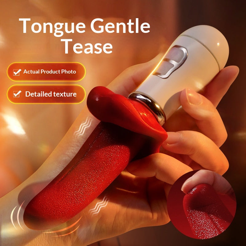 Vibrating Tongue Toy with Multi-Frequency Control - Red