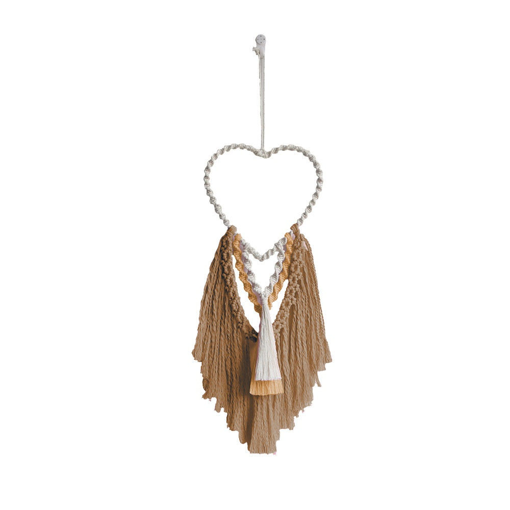 Heart Shaped Hand-Woven Fabric Tapestry Love Pendant for Home & Decor