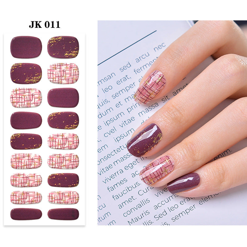 Waterproof Nail Sticker Set - Durable Semi-Baked UV Gel Art for Nails