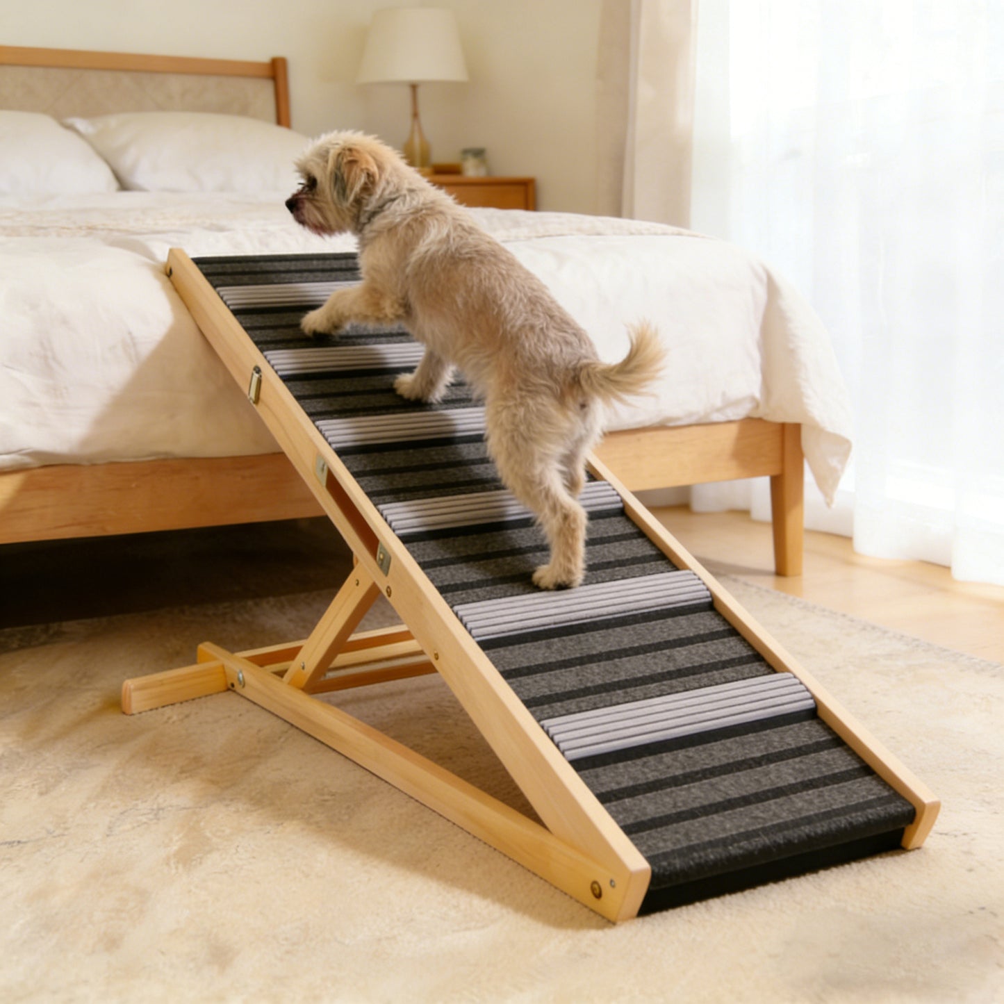 Adjustable Dog Ramp for Couch and Sofa - Non-Slip Pet Steps with Stable Support