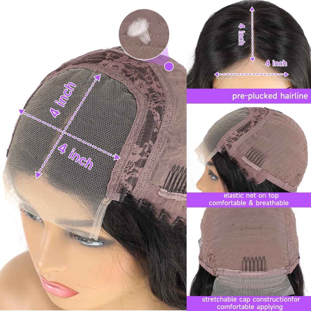 Straight Human Hair 4x4 Lace Closure Wig - Highlight P427