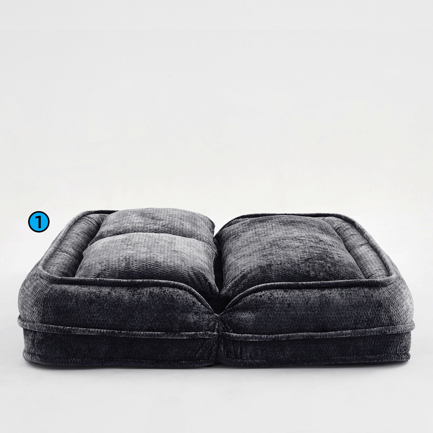 Extra Large Chenille Lazy Sofa Loveseat - Black Dog Bed