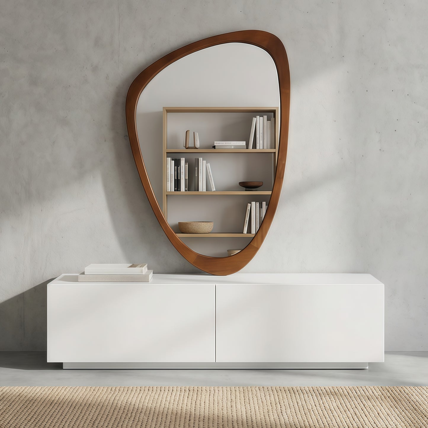 24x36 Black Walnut Solid Wood Frame Decorative Mirror