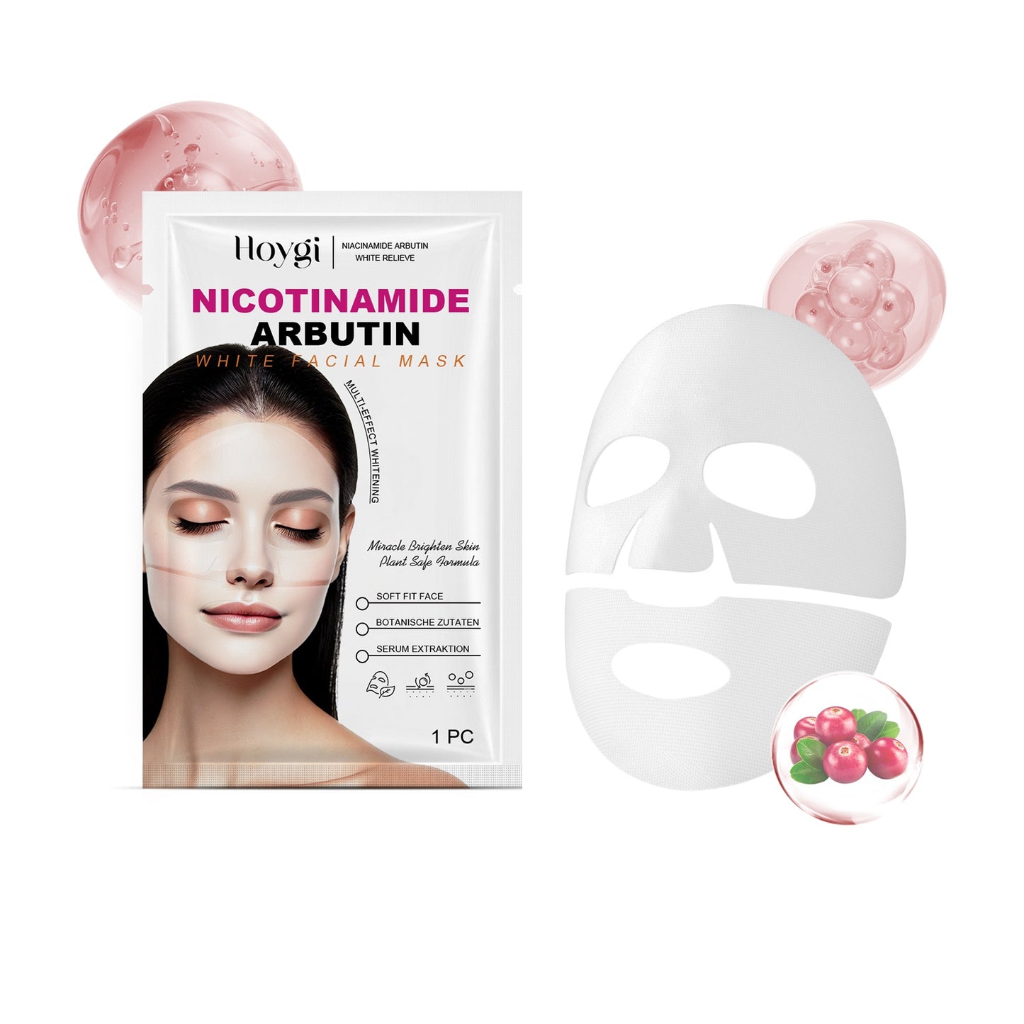 Nicotinamide Arbutin Facial Mask - Moisturizing Skin Care Sheet for Hydration