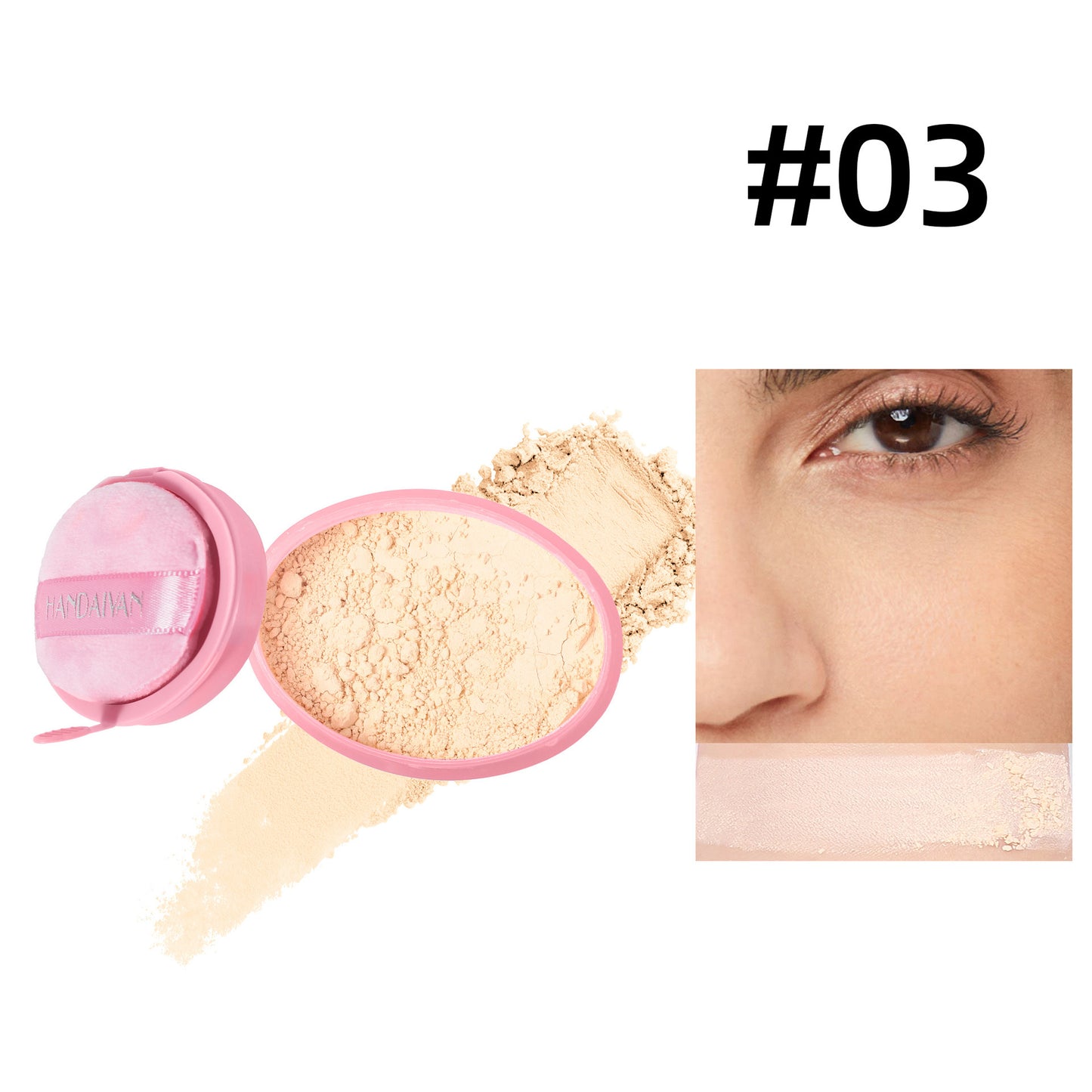 Concealing Waterproof Setting Powder - Oil Control, Brightening, Long-Lasting Makeup Finish