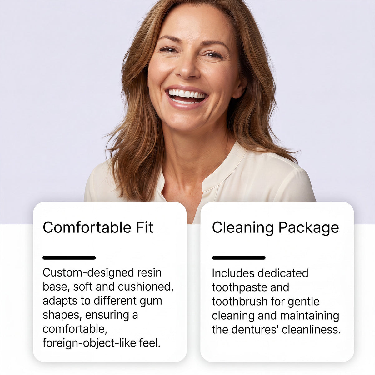 Denture Care Kit with Toothpaste, Brush & Mouthguard