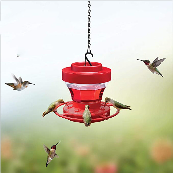 Bird Water Drinker - Red Plastic Waterer for Bird Cages