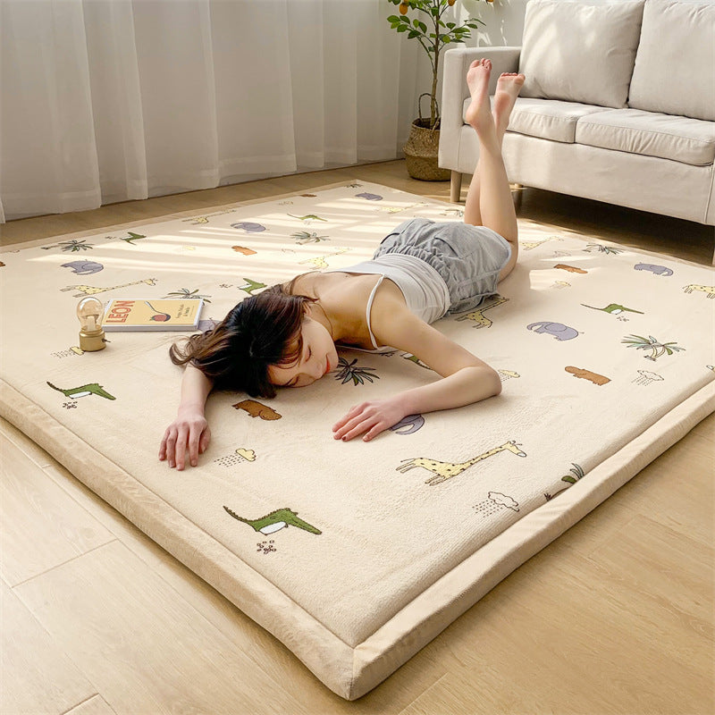 Children's Thick Coral Fleece Rug - Soft Playroom Carpet for Kids