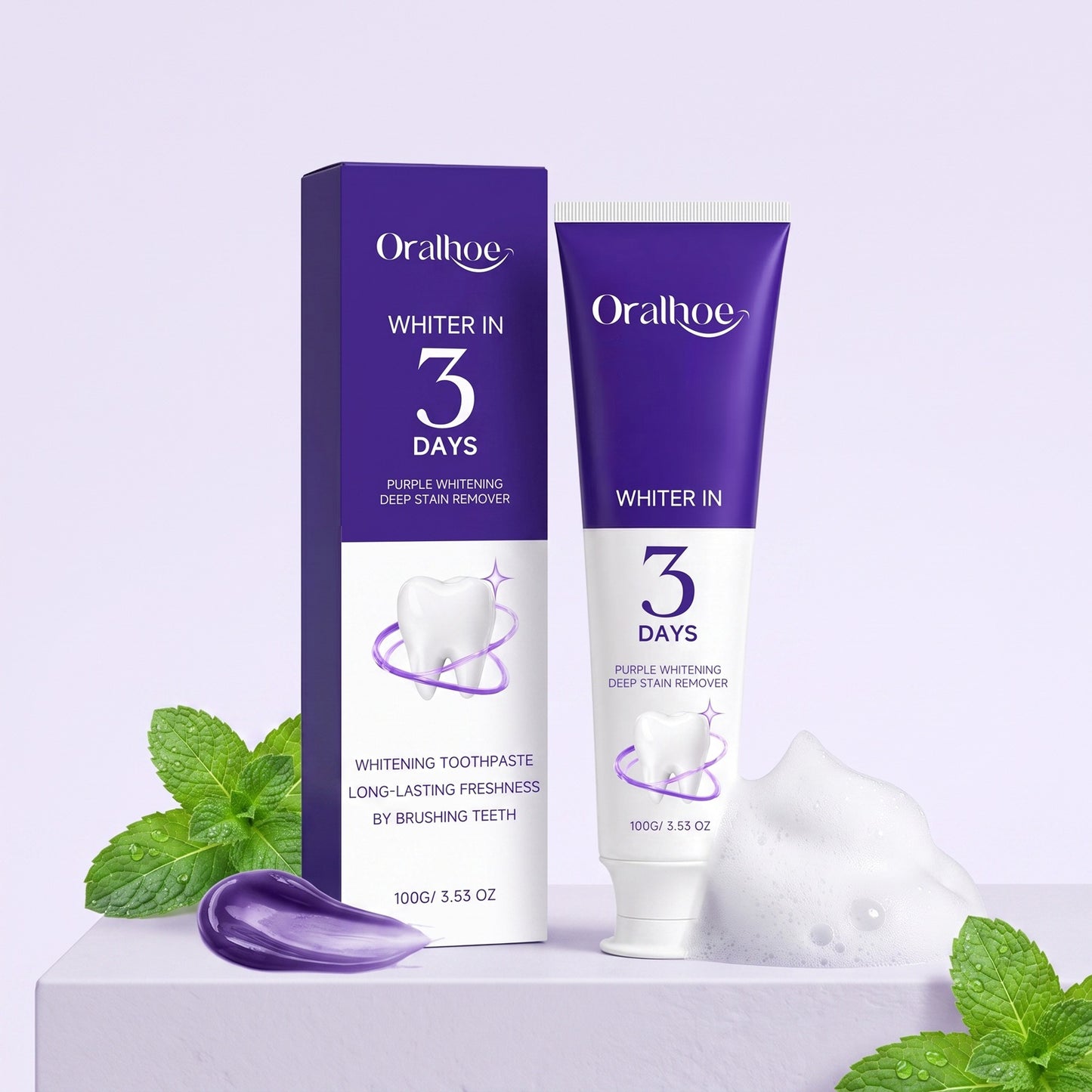 Purple Bright-White Toothpaste 100G for Oral Hygiene Fresh Breath