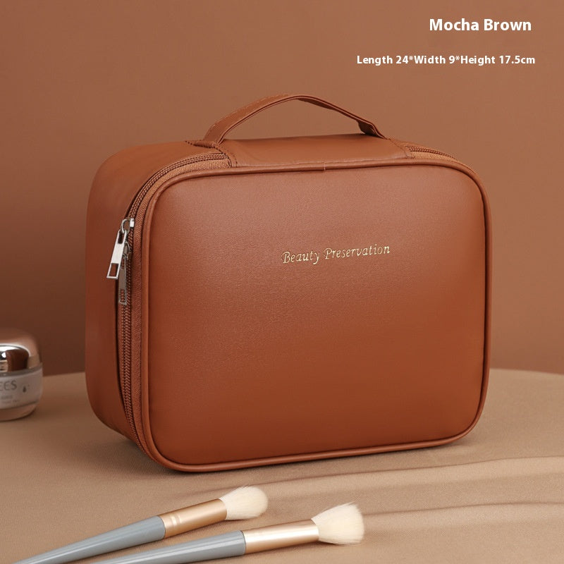 Multifunctional Cosmetic Bag with Partition Storage - Waterproof & Storable
