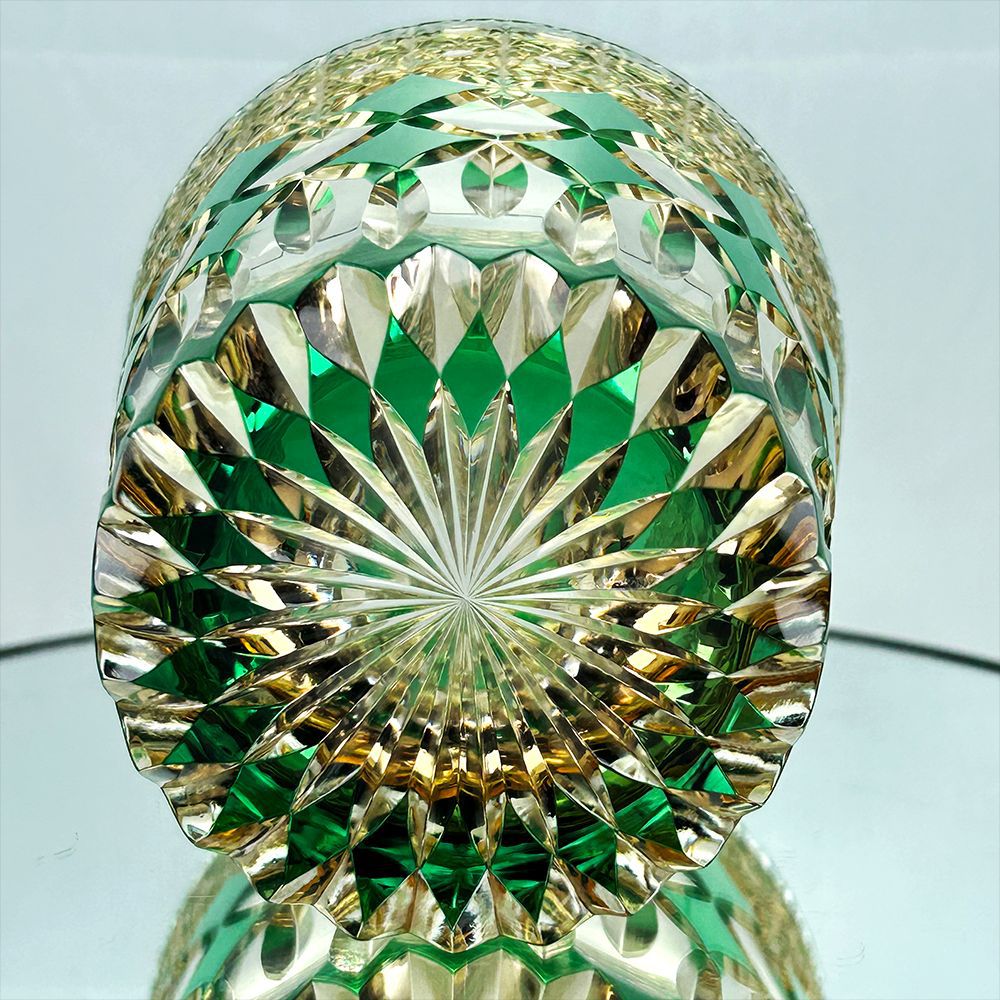 Green Fluorite Glass Cup - Multilayer Crystal Drinkware for Home & Kitchen