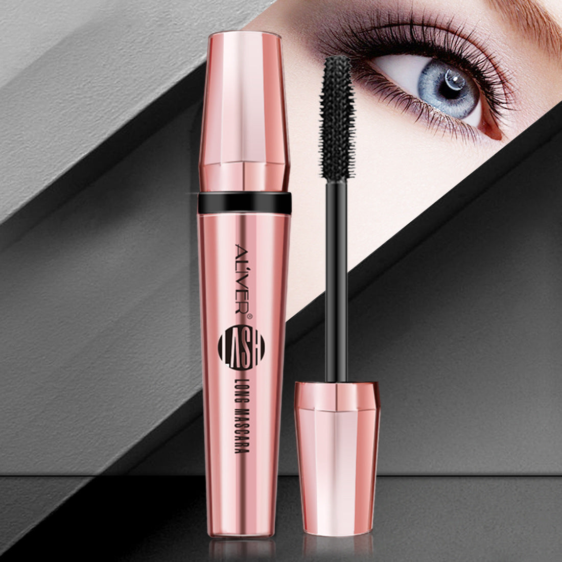 Pink Waterproof 4D Mascara - Long-Lasting Volumizing Curling Makeup