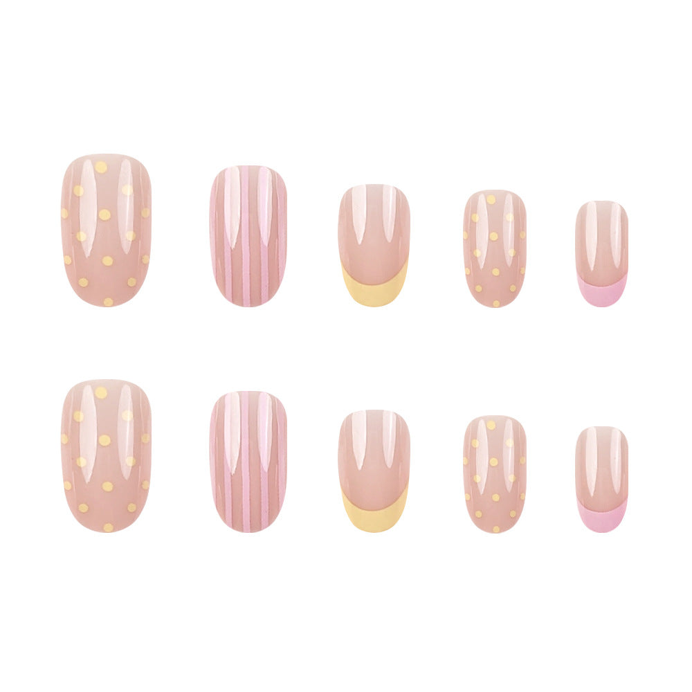 24 Short Almond Acrylic Nail Stickers with Jelly Glue & File