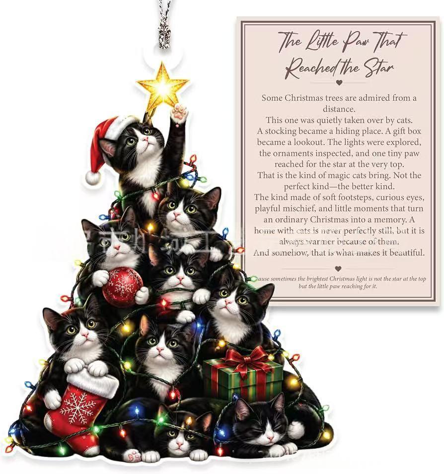 Acrylic Christmas Tree Ornament Indoor Holiday Decoration - 8cm