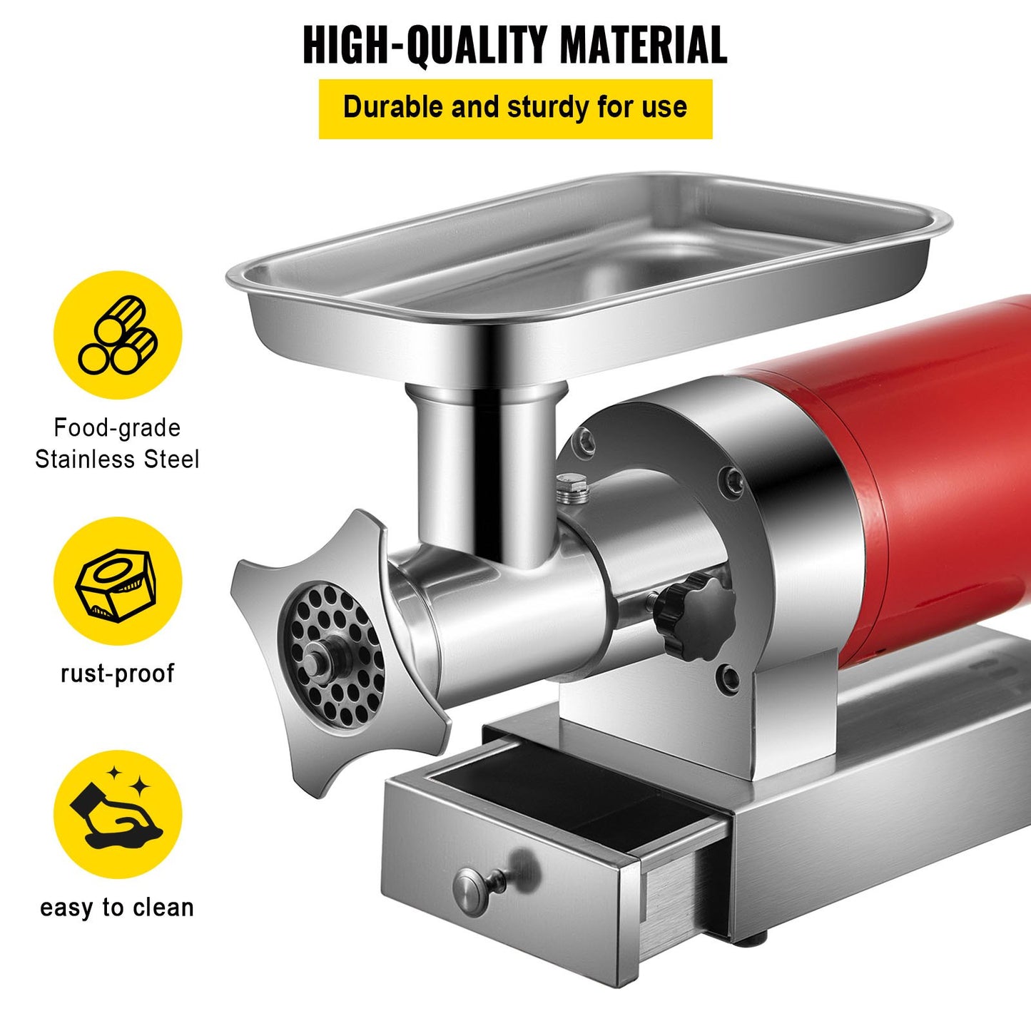 Electric Meat Grinder 661 Lb/Hour 1100W Heavy Duty Food Processor with Sausage Kit