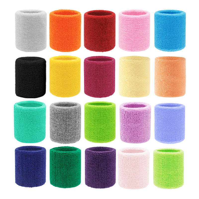 Sweat-Wicking Cotton Wristbands for Basketball and Badminton - 8x8cm, Autumn Green