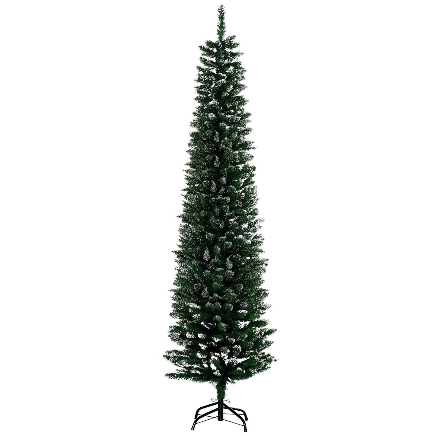 6FT Artificial Snow Dipped Christmas Pencil Tree - Green