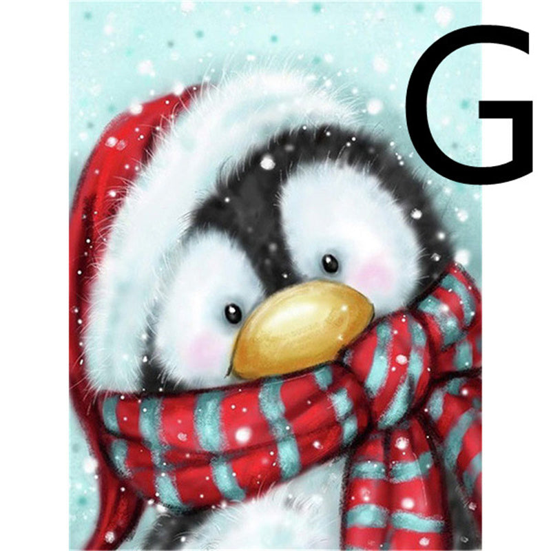 5D Cartoon Diamond Painting Kit for Animals - Penguin Embroidery Craft