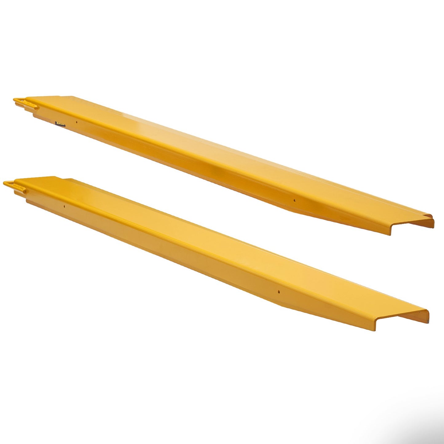 Heavy Duty Forklift Pallet Fork Extensions - 84 Inch, Carbon Steel, Yellow