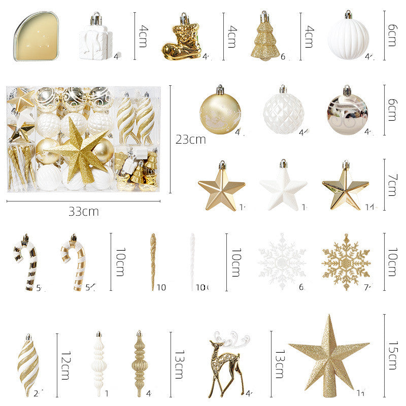 Christmas Decoration Ball Set - Gold and White Holiday Ornaments
