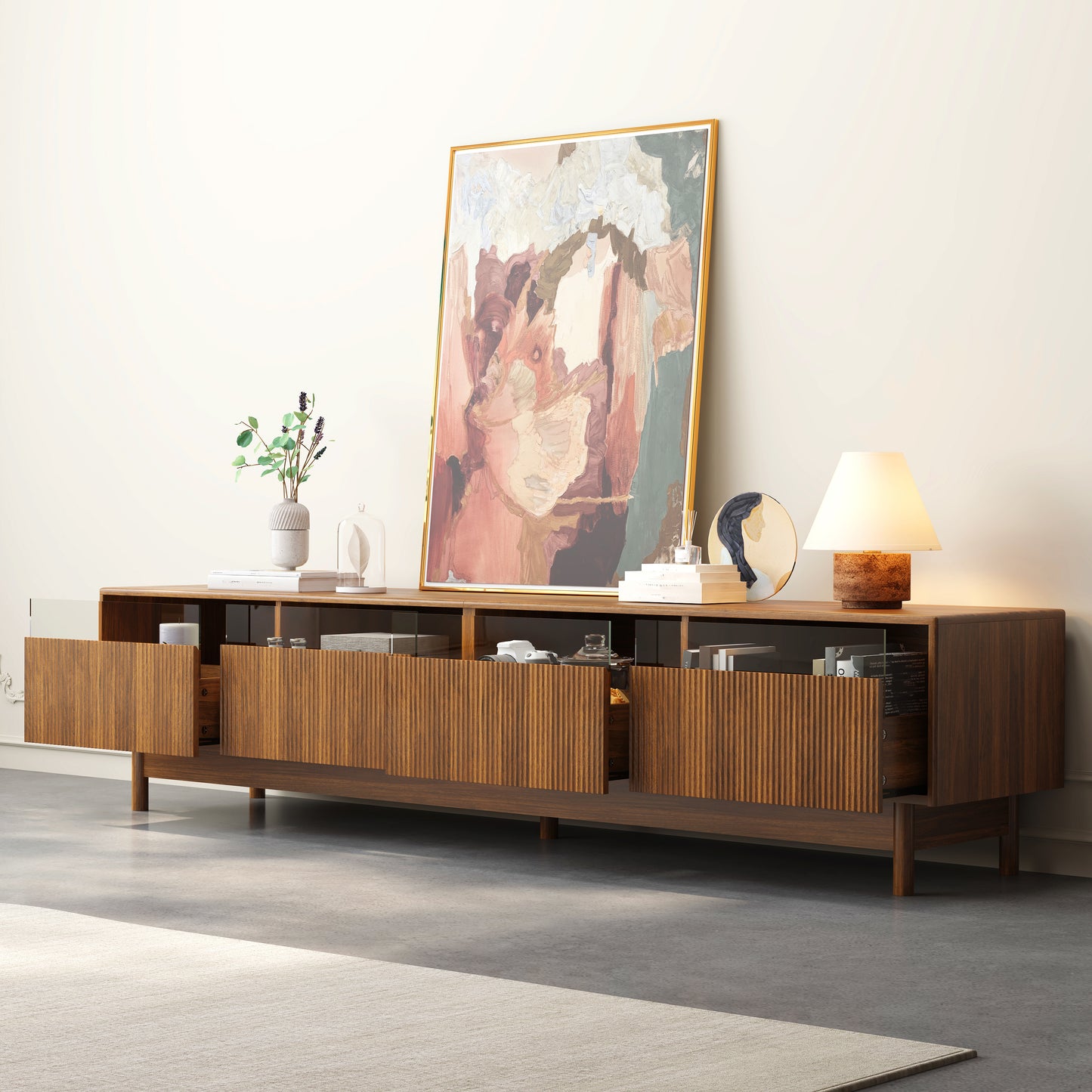 78-Inch TV Stand for Living Room - Modern Entertainment Center