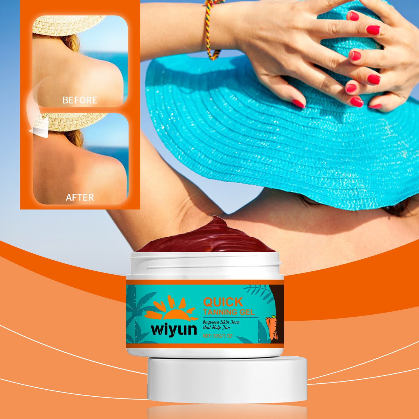 Quick Tanning Gel - Moisturizing Bronzer with Aloe & Carrot Seed Oil