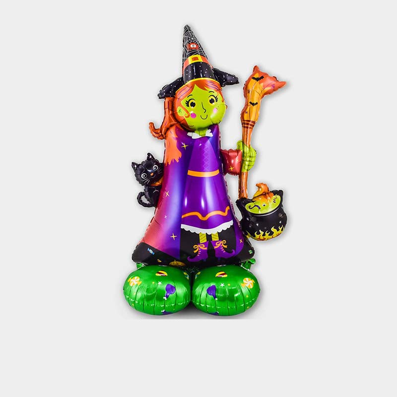 Halloween Aluminum Film Balloon Decor Set - 4D Standing Base & Variants