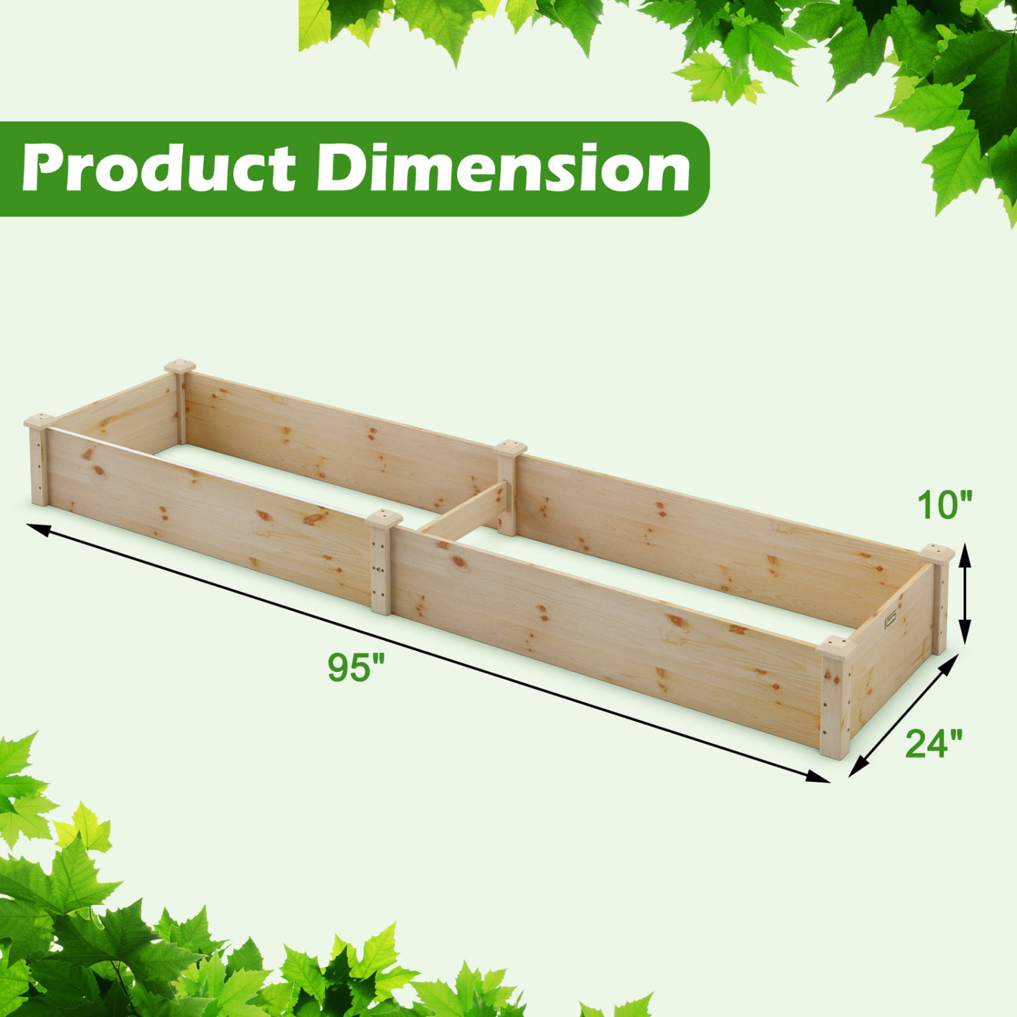 Wooden Vegetable Raised Garden Bed for Outdoor Patio & Balcony