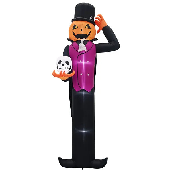 12FT Giant Halloween Inflatable Pumpkin Man with LED Lights