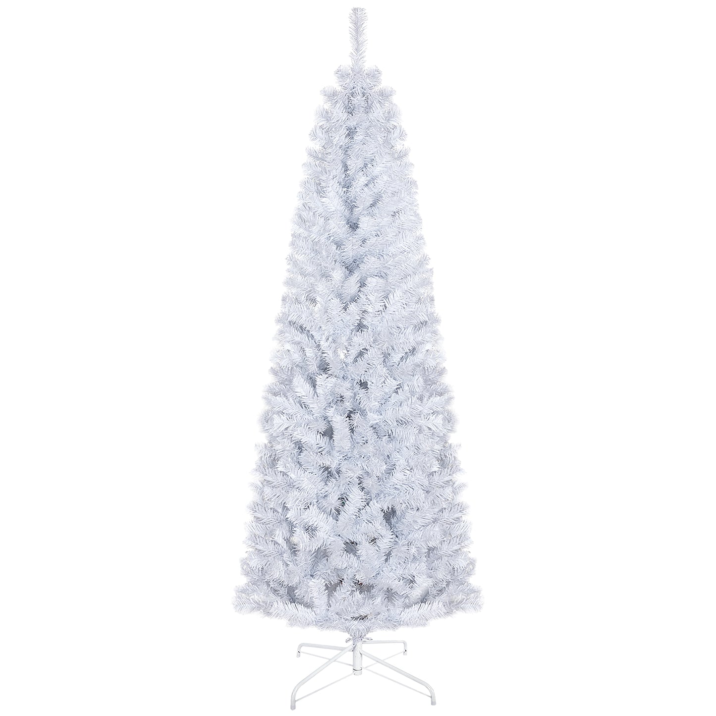 6ft Slim Pencil Christmas Tree - Unlit Artificial Douglas Fir, White