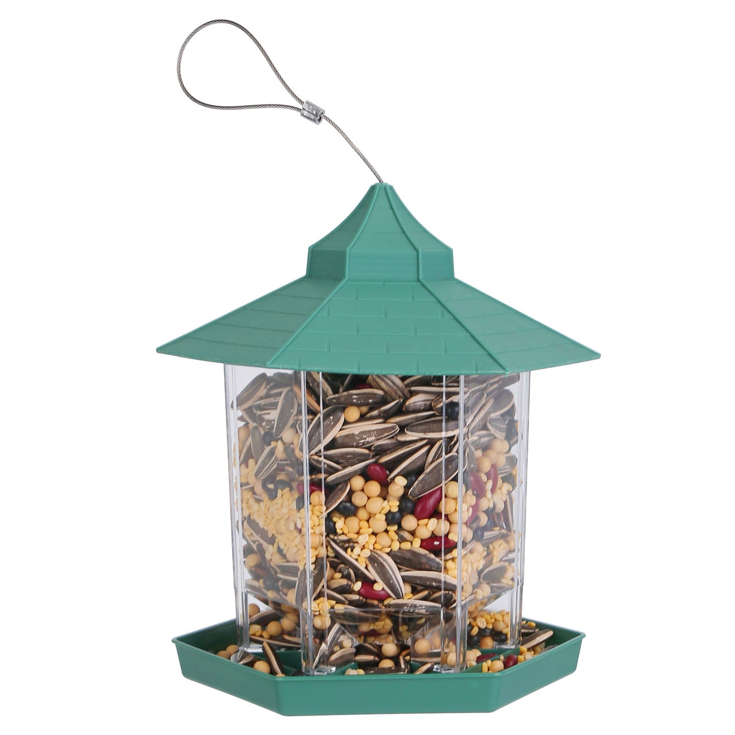 Hanging Bird Feeder with Large Capacity and 6 Feeding Ports for Garden Patio Park
