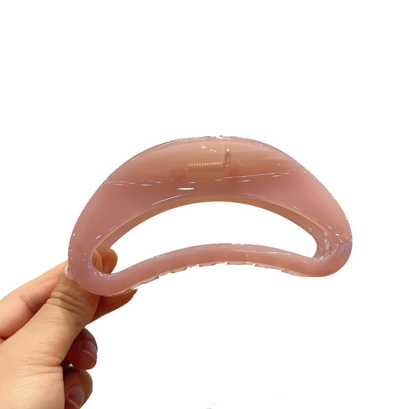Large Hollow Jelly Crescent Hair Barrettes - Colorful Hair Accessories