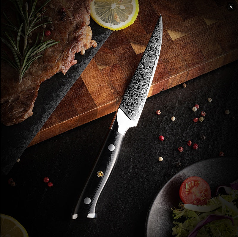 Damascus Steel Steak Knife Set - 4-Piece Kitchen Dining Cutlery