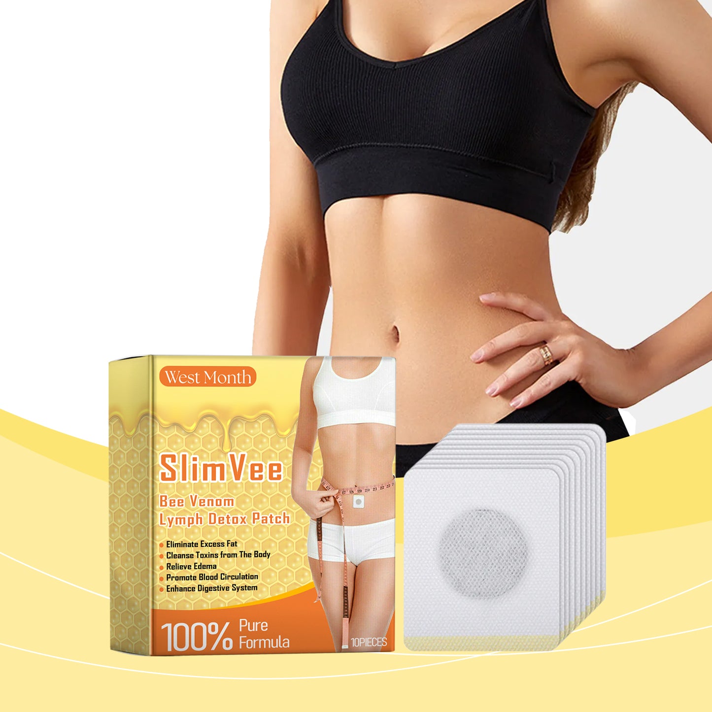 Bee Venom Slimming Patch - Abdominal Firming & Shaping Treatment (10 Pack)