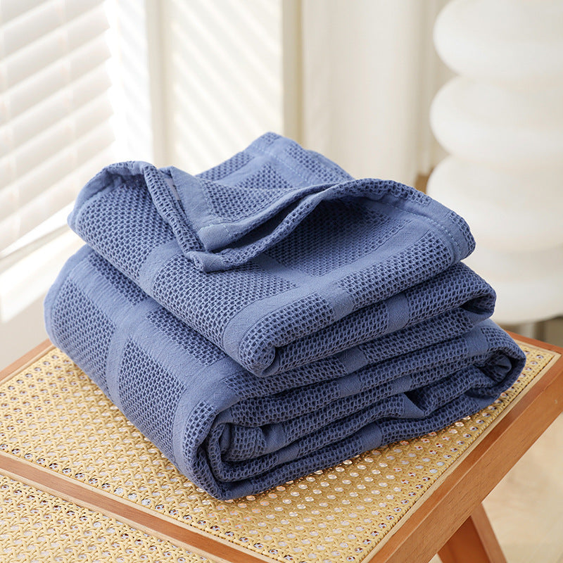 Children's Pure Cotton Waffle Gauze Blanket - Lightweight Bed Covering