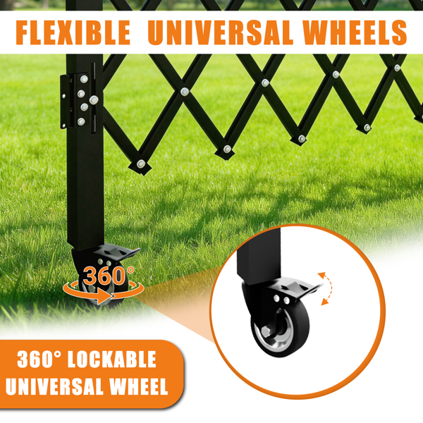 Foldable Security Gate with Swivel Casters - Portable Safety Barrier for Garage, Warehouse, Driveway & Pool Areas - 42x51.57 inches