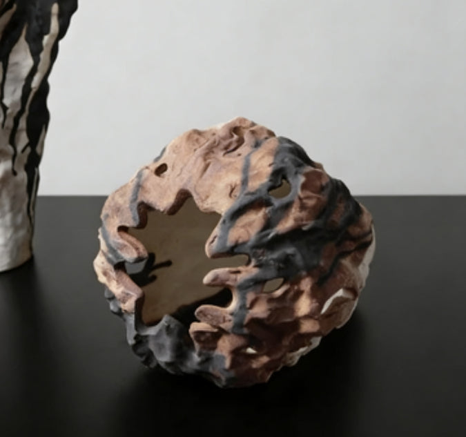 Wabi-Sabi Ceramic Art Vase - Chinese Style Tabletop Flower Vase - Multiple Sizes