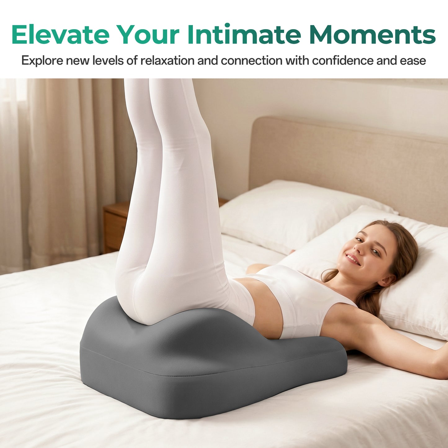 Ergonomic Memory Foam Support Pillow for Couples - Grey