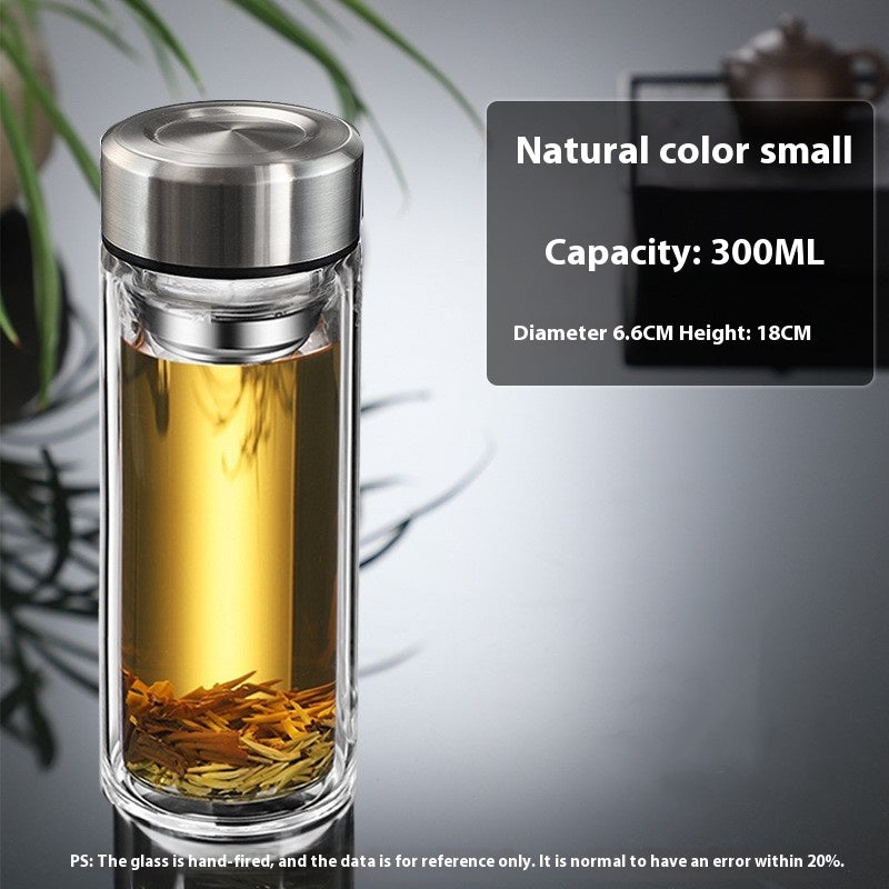Double Layer Glass Cup with Large Capacity Insulation - Multiple Variants