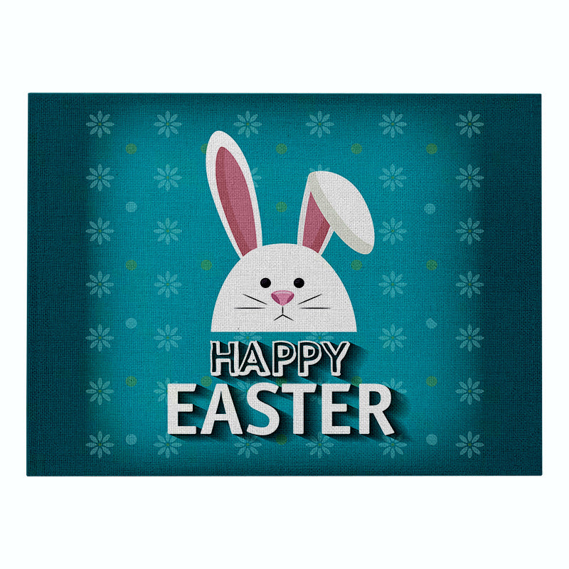Cartoon Rabbit Kitchen Coaster Set Anti-Scalding Cotton Linen Placemat