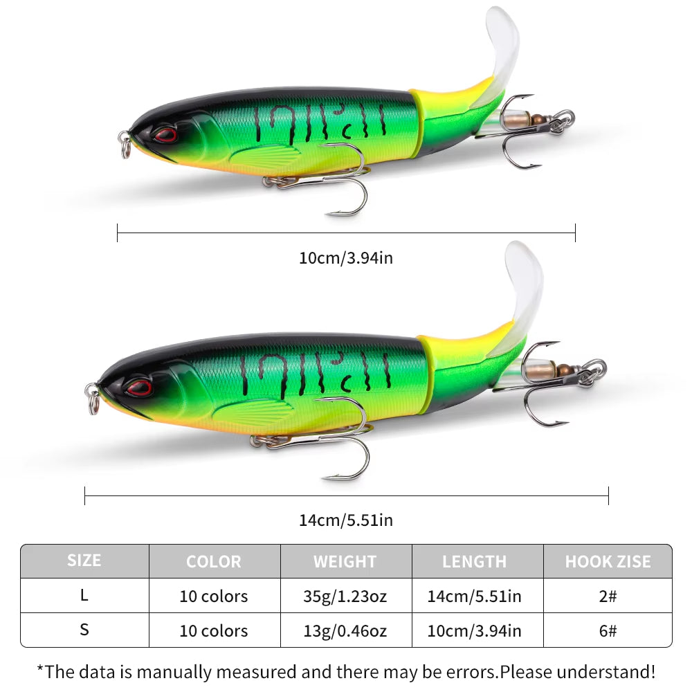 Topwater Fishing Lure Kit - 10pcs 14cm Propeller Bait Set