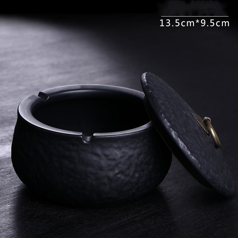 Ceramic Wind and Fly Ash Jar with Lid for Household Storage