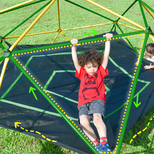 13-Foot Geometric Dome Climber Play Center with Hammocks