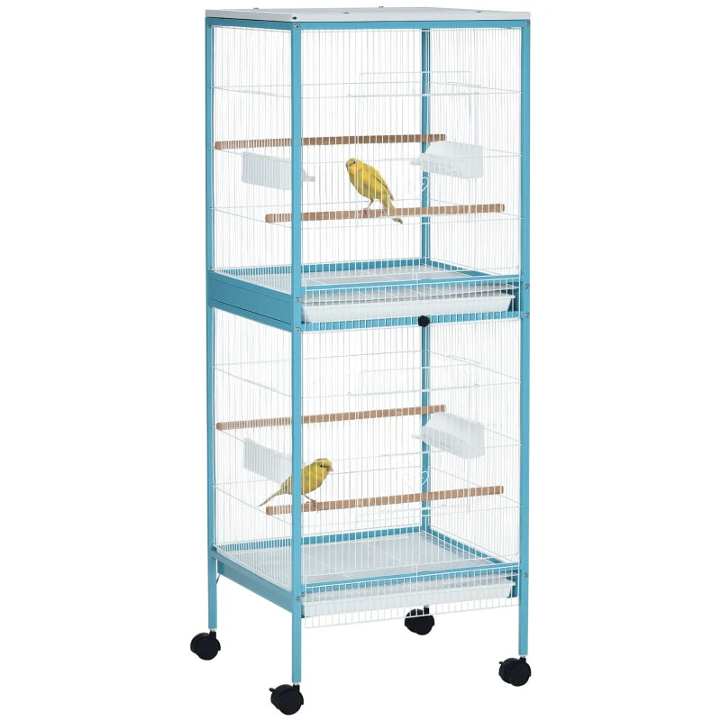 Large Bird Cage with 55-Inch Height and 20.5-Inch Width, Easy Clean & Rolling Wheels