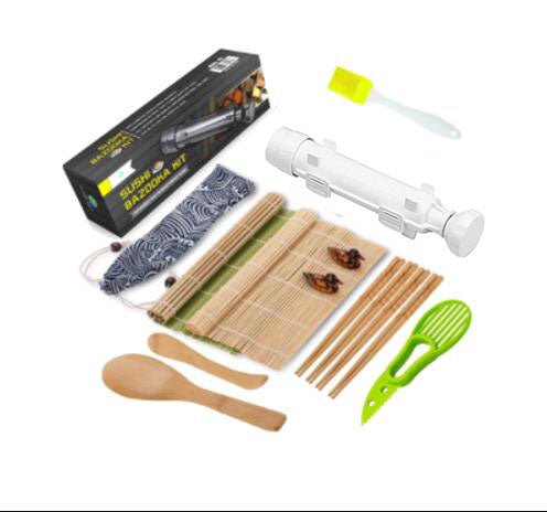 Bamboo Wooden Dish & Rice Spoon Set - Creative Sushi & Kitchen Utensils
