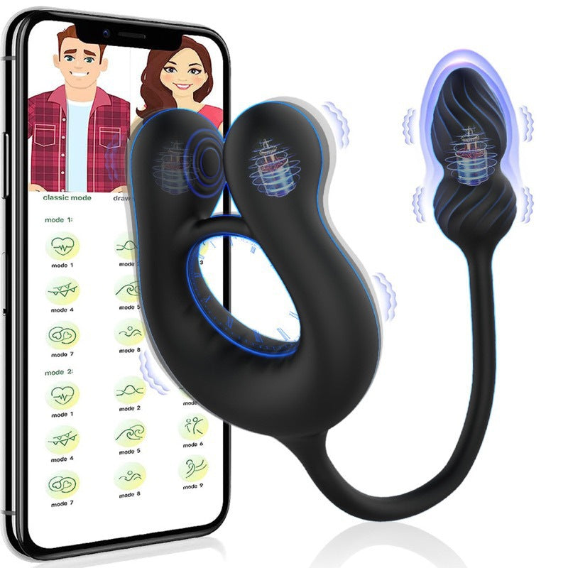 3-in-1 Male Pleasure Device with Vibration Ring & Silicone Design - Black