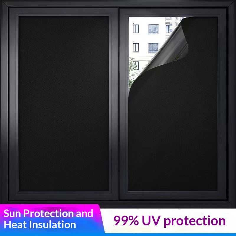 Black Heat-Insulating Window Film - Matte Black UV & Privacy Protector